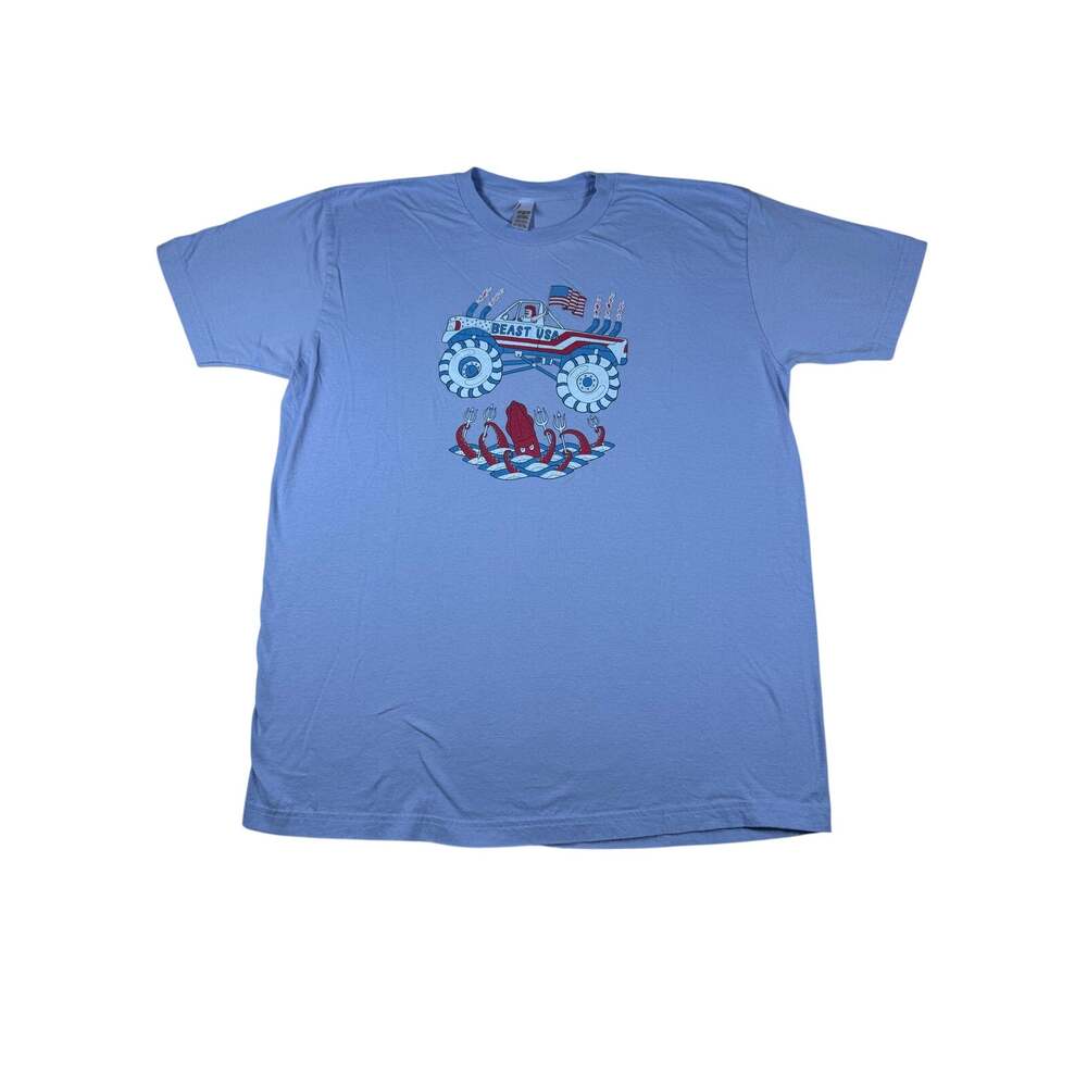 American Apparel Beast USA Monster Truck Octopus Graphic Tee XL Numbered 74/150